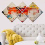 Wallity Cuadro Decorativo de MDF Multicolor (Set de 4 Piezas)